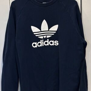 Adidas Dark Blue Crewneck with White Logo